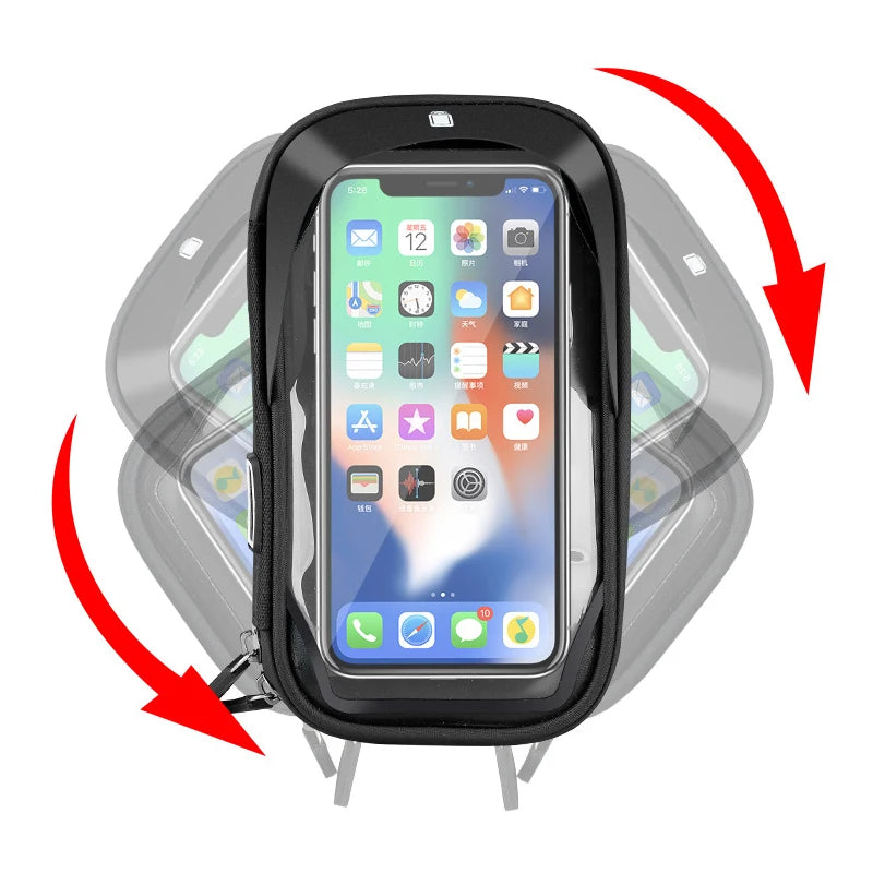 Motorcycle Waterproof 6.4" Mobile Phone Holder Bracket Mount Bag Case